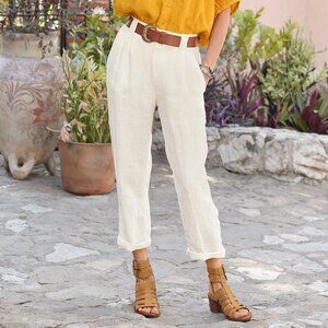 Sundance Adelaide 100% Linen Trouser Pant Womens 16 High Rise Capsule Breathable